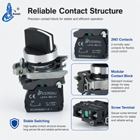 Commutateur rotatif à maintien LAY4-BD33 22mm 3 positions IP65 10A en métal et plastique 2NO pour panneaux de commande industriels