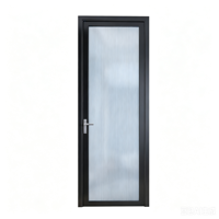 Porte à battant minimaliste à ouverture extérieure, cadre ultra-fin en alliage d'aluminium, double vitrage, avec poignée de haute qualité