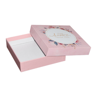 Caixas de Presente em Papelão Reciclado com Impressão Offset Rosa, Tampa e Base, Acabamento Fosco, para Creme Facial e Creme para Olhos