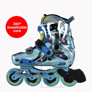 Patines en Línea Profesionales de Diseño Moderno para Slalom de Velocidad, con Rodamientos PU ABEC7, Marco de Aluminio CNC, para Principiantes, Modelo <span class=keywords><strong>Margo</strong></span> - Product Image 5