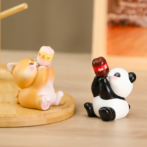 Figuras de animales de resina, mini decoraciones de escritorio, adornos creativos y bonitos, regalo de graduación para mujeres - Product Image 4