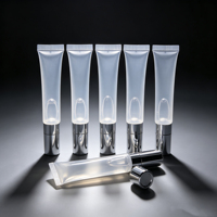 Gloss à lèvres transparent longue tenue en tube souple avec applicateur métallique, huile hydratante pour les lèvres, baume à lèvres doux, soin des lèvres