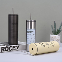 Thermos sous vide de style américain en acier inoxydable 304, tasse à café glacé et latte avec paille, tasse portable pour voiture