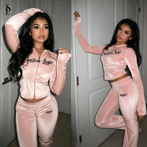 <span class=keywords><strong>Tuta</strong></span> da <span class=keywords><strong>Donna</strong></span> in Velluto <span class=keywords><strong>Rosa</strong></span> Stile Y2K, 2 Pezzi: Felpa Corta con Cappuccio e Pantaloni a Zampa a Vita Bassa, Outfit Casual Streetwear - Product Image 1