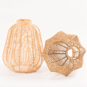 Wicker Pendant Lamp Bell Shape Yellow Retro Style Eco Friendly Home Decor <b>Lighting</b> - Product Image 3