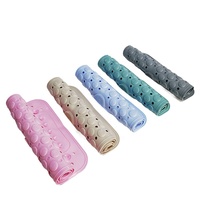 Tapis de bain antidérapant coloré en PVC avec ventouses et zone de massage en loofah