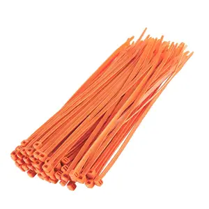 orange Zip Ties 100 Bulk Pack Nylon Plastic Self-Locking 12" Tie Wraps electrical home industry adjustable cable ties