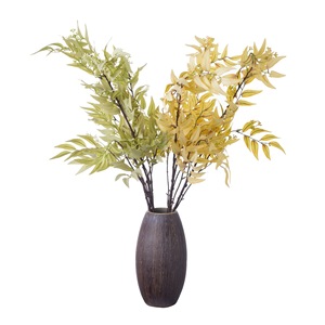 Branche de feuille de bambou artificielle CallaFloral, jaune-vert, tige unique, pour décoration de mariage et de maison - Product Image 5