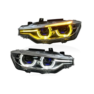 Lentes de Ensamblaje LED para Faros Delanteros <span class=keywords><strong>BMW</strong></span> Serie <span class=keywords><strong>3</strong></span> F30 y F35 2013-2018, Luces de Circulación Diurna Amarillas y Blancas - Product Image 2
