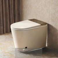 Toilette intelligente de luxe avec télécommande, siège à fermeture douce automatique, chauffage du siège, drainage en S, cuvette ronde monobloc