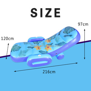 Factory Custom Large 216x120x97 cm PVC Air <span class=keywords><strong>Sofa</strong></span> Lounge Chair Blumen druck Aufblasbare wasserfeste schwimmende Matratze - Product Image 3