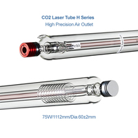 Yongli Premium H1 1112mm CO2 Laser Tube 75W 90W Diamètre 80m pour Machines de découpe industrielles, Refroidi à l'eau et alimentation haute puissance
