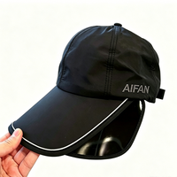 Casquette de baseball unisexe à séchage rapide, protection solaire, 6 panneaux, chapeau d'été fin, visière large réglable, compatible queue de cheval, 100 % polyester