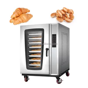 12 Trays Electric Gas Bread Toasting Machine Rotary Oven Pizza Baking Oven with Trolley for Bakery