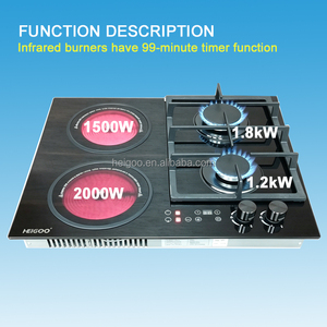 Meja Dapur Rumah dan Kompor Gas Hibrida 4 Tungku Terintegrasi dengan Kompor Listrik Keramik Inframerah - Product Image 3