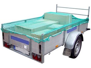 Filet de chargement noué en PE pour remorque - Maille plastique robuste pour camion et remorque - Taille personnalisée résistante aux UV - Product Image 1