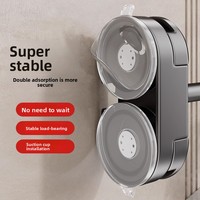 Miroir cosmétique mural double face pliable et extensible en acier avec fixation par ventouse, écran LED, écologique