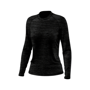 T-shirt de fitness à manches longues pour homme en coton/fibre de bambou, respirant, séchage rapide, col rond, logo brodé au dos, coupe ajustée - Product Image 1