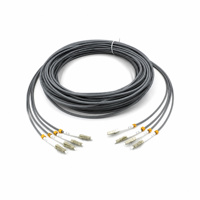 Kabel Patch Breakout Fiber Optik LC 4 Core LSZH 3 Meter untuk Jaringan Pusat Data