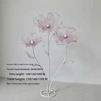 Dekorasi Panggung Pernikahan Bunga Poppy Sutra Raksasa Trendi, Properti Penunjuk Jalan, Seni Floral, Pameran, Dekorasi Jendela