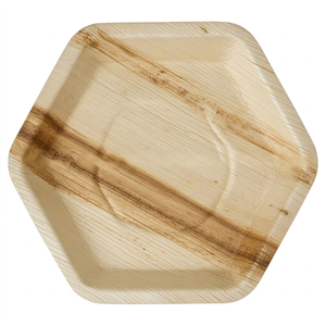 25 cm Eco-Friendly Disposable Palm Leaf Hexagon <b>Plate</b> - Product Image 1