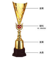 Nouveau design Ligue des Champions grande oreille trophée compétition sportive trophée de basket-ball de football trophée en métal personnalisé