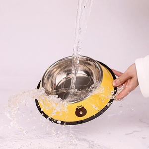 Aço inoxidável arredondado impresso único <span class=keywords><strong>Dog</strong></span> <span class=keywords><strong>Bowl</strong></span> Waterproof IPX5 Food <span class=keywords><strong>Bowl</strong></span> para cães médios e grandes - Product Image 4