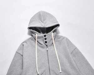 H5548 Suministro del Fabricante, Sudadera con Capucha Gris Estilo Ninja con Forro de Felpa Francesa de 350 Gsm, Personalizada al por Mayor - Product Image 3