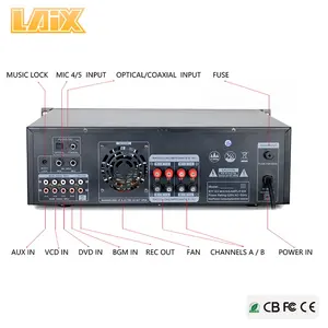 Laix LX-390 200W व्यावसायिक प्रसारण एम्पलीफायर 8 ओम 2 चैनलों पृष्ठभूमि संगीत स्टीरियो एम्पलीफायर यूएसबी पोर्ट के साथ