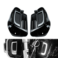 Cache-jambes inférieur ventilé, boîte à gants + grille inférieure de carénage avec éclairage LED + plaques solides, grille de radiateur pour Harley Touring FLHTK