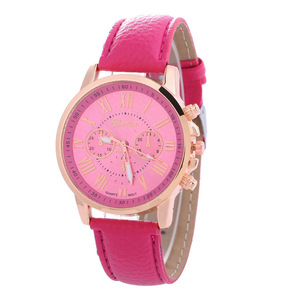 SALE !! 2015 High Quality Cheap <strong>Price</strong> <strong>Geneva</strong> Women/Man Leather Link <strong>Watch</strong> Yellow - Product Image 5