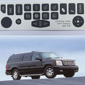 Autocollant de réparation pour bouton radio Cadillac Escalade 2003-2006, adhésif en PVC noir personnalisé - Product Image 1