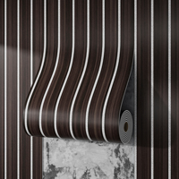 Autocollant mural 3D auto-adhésif en bois à lattes, panneaux muraux à coller pour la décoration murale de la chambre à coucher