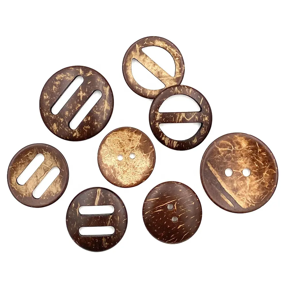 Wholesale Eco Friendly Tie Shell Buckle Button Natural Wooden Natural Two Holes Coconut Button