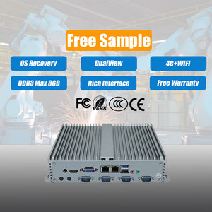 J6412 CPU 2Giga <span class=keywords><strong>LAN</strong></span> 8usb VGA HD mi 4com DC 12V không quạt công nghiệp máy tính Mini PC - Product Image 1