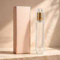Flacon de parfum personnalisé de luxe avec boîte 30ml 50ml 100ml MOQ 50 Couleurs personnalisées Gravure Flacon pulvérisateur de parfum en verre transparent