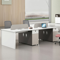 Poste de travail modulaire pour bureau avec cloison, table de travail pour employés avec serrure à combinaison mécanique et ventilateur de refroidissement pour employés de bureau