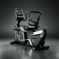Vélo d'exercice commercial inclinable AUGER avec dossier, écran LCD, vélo d'appartement à faible impact pour salle de sport