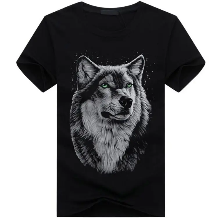 Summer Wolf Animal 3D Printed Mens T Shirt Fashion Casual Round Neck Short Sleeve Oversized Male Boys T-Shirt Street Tops Tee