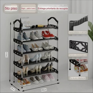 Mobile per scarpe multilivello resistente per mobili per la casa con robusto telaio in metallo e plastica - Product Image 2