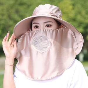 Sombrero de Sol para Mujer con Protección Facial UV, Transpirable, Tipo Bucket, para Exteriores, con Protector de Cuello, Ideal para Recolectar Té - Product Image 1