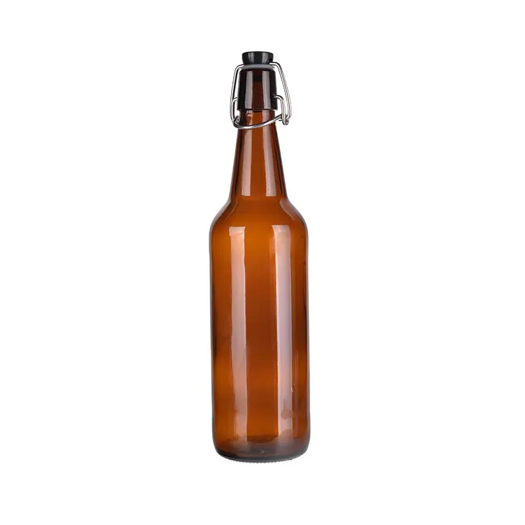 Custom color and size hot stamping amber glass beer bottle price