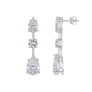 2pcs KARATS 925 Sterling <b>Silver</b> <b>Stud</b> Earrings 3CTW Hexagon Moissanite Ladies Jewelry Romantic GRA Certified - Product Image 4