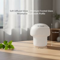 Abat-jour en verre soufflé à la main de style rustique européen, en forme de champignon, pour lampe de chevet de chambre ou bureau, abat-jour de remplacement