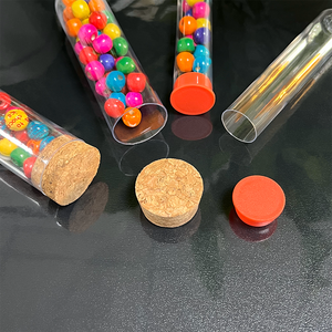 사용자 정의 스티커 빈 투명 테스트 튜브 캡이있는 평면 바닥 플라스틱 테스트 튜브 - Product Image 2