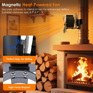 Ventilateur <span class=keywords><strong>de</strong></span> poêle à bois universel en acier inoxydable à alimentation thermique, silencieux et écologique, pour brûleurs <span class=keywords><strong>de</strong></span> bûches, maison, efficace, chaleureux et moderne - Product Image 5