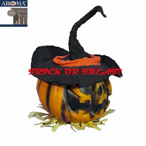 Vente flash : Décoration d'Halloween unique, citrouille animée qui bouge avec un chapeau, pour la décoration murale de maison hantée, décorations de fête - Product Image 4