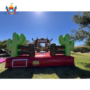Riding Rodeo Cowgirl Cactus Château mécanique <span class=keywords><strong>de</strong></span> saut <span class=keywords><strong>de</strong></span> taureau avec crânes et <span class=keywords><strong>bottes</strong></span> <span class=keywords><strong>de</strong></span> cow-boy, PVC durable pour les fêtes d'enfants - Product Image 5