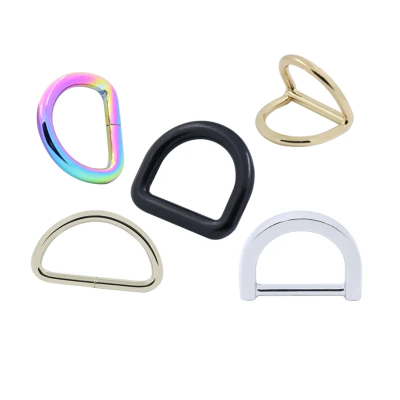 High-quality metal color D-shaped buckle bag luggage parts & accessories Welded Gold Metal D Ring