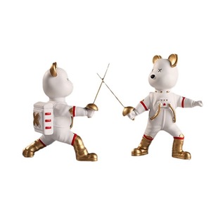 Space Bear Figurine Astronaut Fencing Resin Modern Cute Home Decor <b>Study</b> <b>Desk</b> Decoration Birthday Gift - Product Image 5